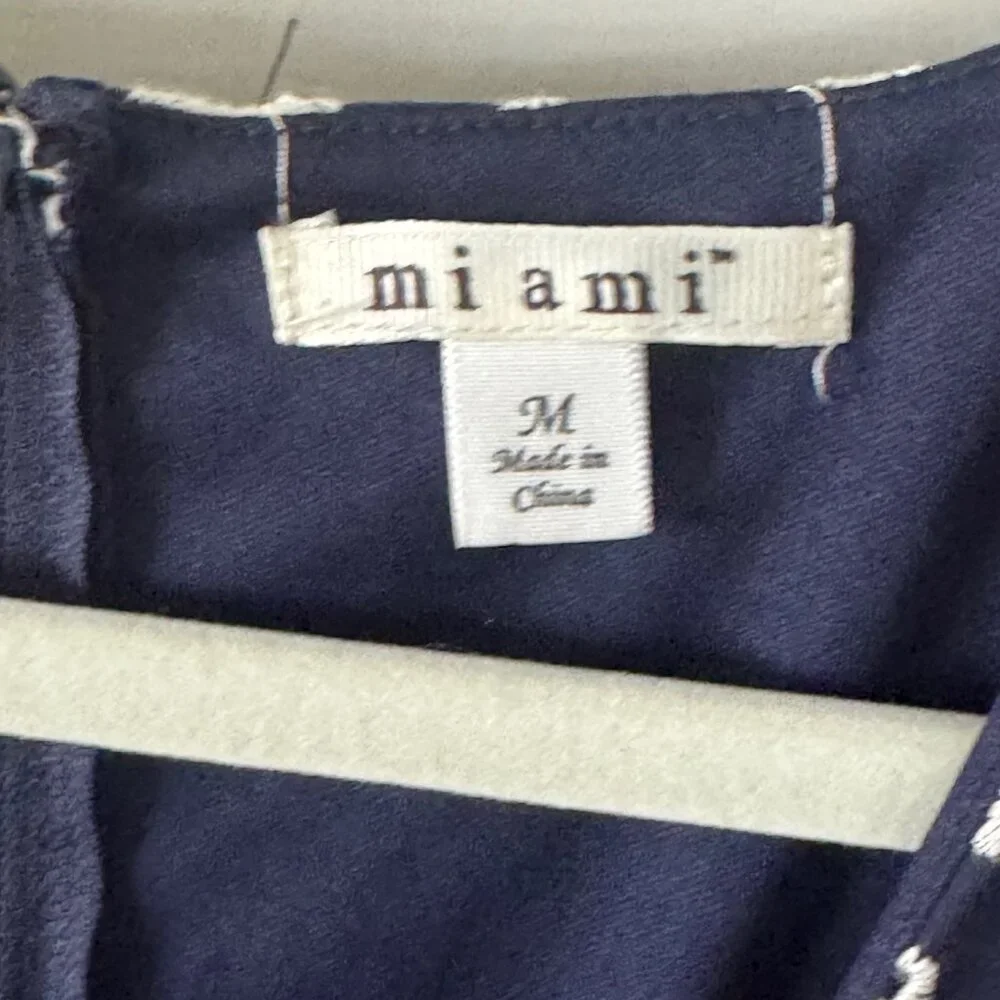 Mi Ami Womens Navy and Cream Dress Size M Medium P3 - Picture 7 of 12